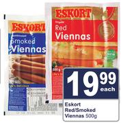 Eskort Red/Smoked Viennas-500g Each