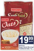 Bokomo Super Quick Morning/Traditional Oats-1Kg Each
