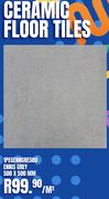 Ceramic Floor Tiles 1PEGENNGRE500 Ennis Grey 500 x 500mm-Per Sqm