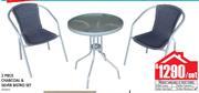 3 Piece Charcoal & Silver Bistro Set-Per Set