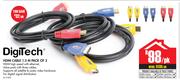 Digitech HDMI Cable 1.5 M Pack Of 3-Per Pack