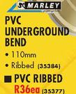 Marley PVC Ribbed Underground Bend-110mm Ea