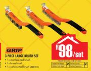 Grip 3 Piece Large Brush Set-Per Set