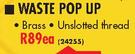 Brass Waste Pop Up-Each