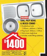 Franke Sink, Prep Bowl & Mixer Combo