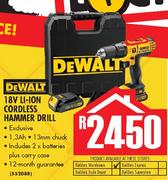 DeWalt 18V Li-Ion Cordless Hammer Drill
