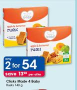 Clicks Made 4 Baby Rusks-2 x 140g