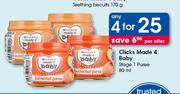 Clicks Made 4 Baby Stage 1 Puree-4 x 80ml
