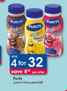 Purity Junior! Flavoured Milk-For 4