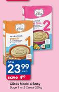 Clicks Made 4 Baby Stage 1 Or 2 Cereal-250g Each