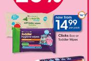 Clicks Eco Or Toddler Wipes-Per Pack
