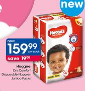 Huggies Dry Comfort Disposable Nappies Jumbo Packs-Per Pack