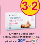 Clicks Baby Nappy Sacks-Each