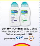 Cetaphil Baby Gentle Wash Shampoo-300ml Or Lotions-300ml Each