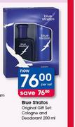 Blue Stratos Origina Gift Set, Cologne & Deodorant-200ml Per Set