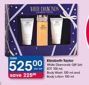 Elizabeth Taylor While Diamonds Gift Set,EDT-100ml,Body Wash-100ml & Body Lotion-100ml Per Set