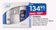 Lentheric Solo Original Gift Set,Parfum Pour Homme-100ml,Deodorant-150ml & Body Lotion-250ml Per Set