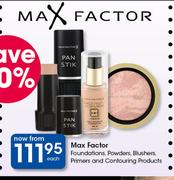 Max Factor Foundations, Powders, Blushers, Primers & Contouring Products-Each