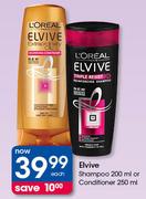 Elvive Shampoo 200ml Or Conditioner 250ml-Each