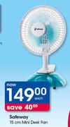 Safeway 15cm Mini Desk Fan-Each