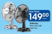 Safeway Retro Mini USB Desk Fan-Each