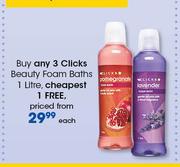 Clicks Beauty Foam Baths 1Ltr-Each