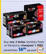 Kotex Sanitary Pads Or Tampons-Per Pack