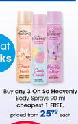 Oh So Heavenly Body Sprays-90ml Each