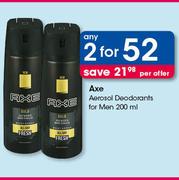 Axe Aerosol Deodorants For Men-2 x 200ml