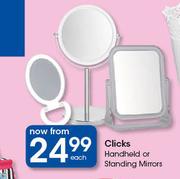  Clicks Handheld or Standing Mirrors
