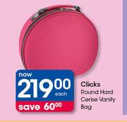 Clicks Round Hand Cerise Vanity Bag-Each