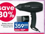 Revlon 2000 Watt Tempest Power Ionic Hairdryer With Pik-Each