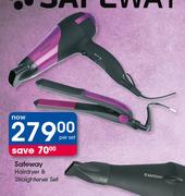Safeway Hairdryer & Straightener Set-Per Set