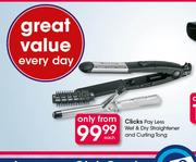 Clicks Pay Less Wet & Dry Straightener & Curling Tong-Each