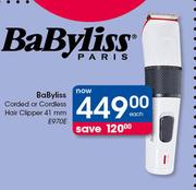 BaByliss Corded Or Cordless Hair Clipper 41mm E970E-Each