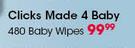 Clicks Made 4 Baby Wipes-480 Per Pack