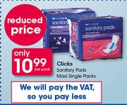 Clicks Sanitary Pads Maxi Single Packs-Per Pack