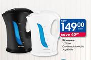 Pineware 1.7Ltr Cordless Automatic Jug Kettle-Each