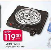 Clicks Pay Less Single Spiral Hotplate-Each