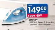 Safeway 1600 Watt Steam & Spray Iron-Each