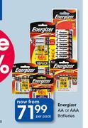 Energizer AA Or AAA Batteries-Per Pack