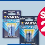 Varta High E Or Long Life Batteries-Per Pack