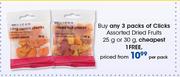 Clicks Assorted Dries Fruits-25g Per Pack Or 30g
