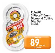 Ruwag 3 Piece 115mm Diamond Cutting Disc Set