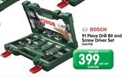 Bosch 91 Piece Drill Bit And Screw Driver Set-Per Set