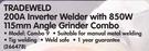 Tradeweld 200A Inverter Welder With 850W 115mm Angle Grinder Combo