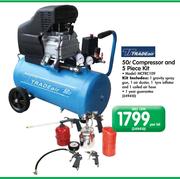  Tradeair 50L Compressor & 5 Piece Kit MCFRC109
