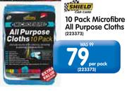 Shield 10 Pack Microfibre All Purpose Cloths