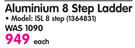 Gravity Aluminium 8-Step Ladder ISL8