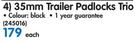 Yale 35mm Trailer Padlocks Trio-Each
